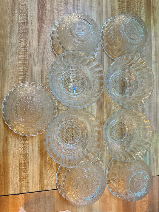 Vintage Glass 9 Bowl Set