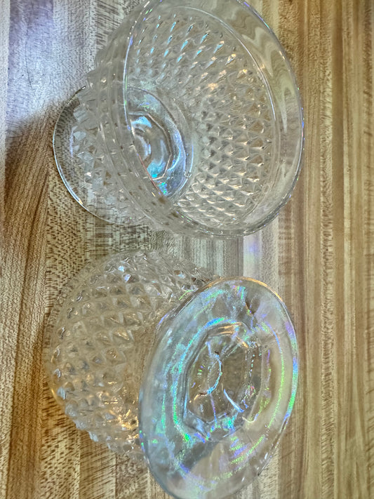 Vintage Glass Candy Dish Set